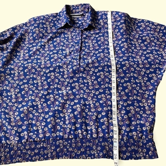 VTG 80S Blouse Adelaar Matson Liberty Ditsy Floral blouson shirt half sleeve L - Picture 12 of 14
